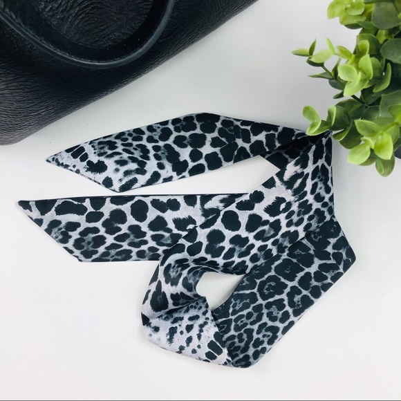 3/$15 Gray Cheetah Twilly Purse Head Neck Scarf - Picture 2 of 8